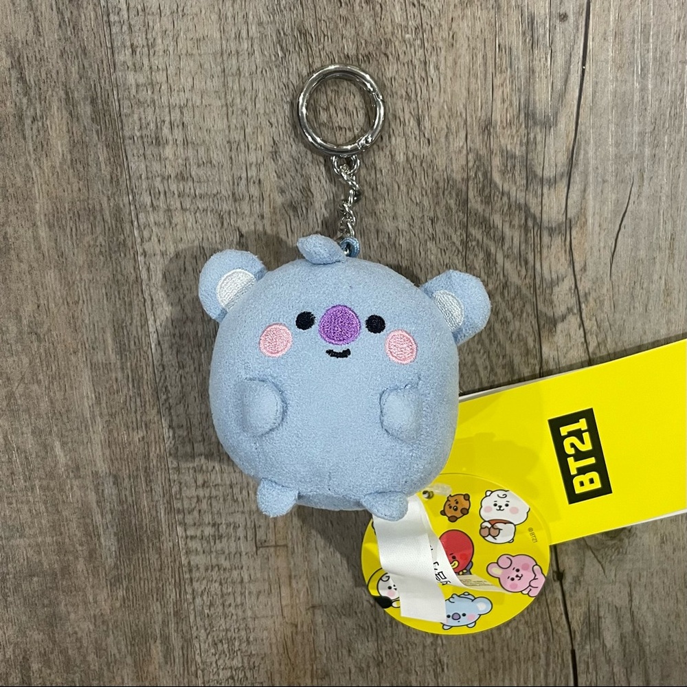 BTS BT21 Baby KOYA PONG PONG Faux Suede Bag Charm 2.7”